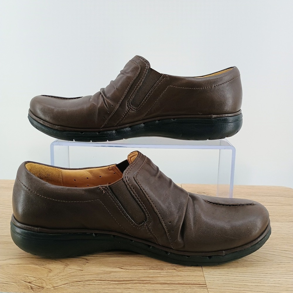 Clarks Unstructured Artisan Loafers Womens 8 Brown Leather Comfort Driving Shoes